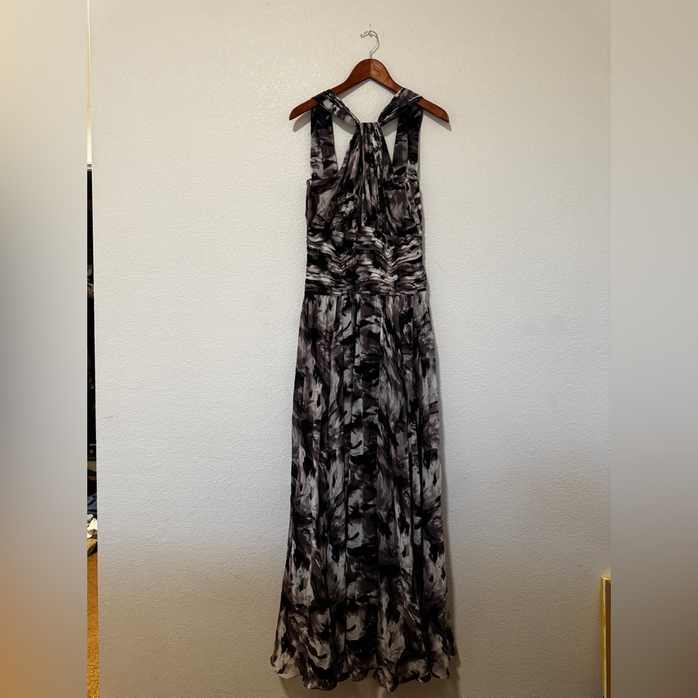 Tadashi Shoji Black and Gray Maxi Dress